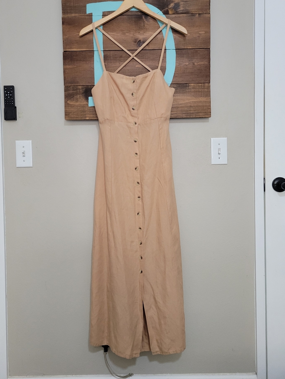 Amuse Society Sahara Woven Button Down Maxi Dress in Smoke Size Medium